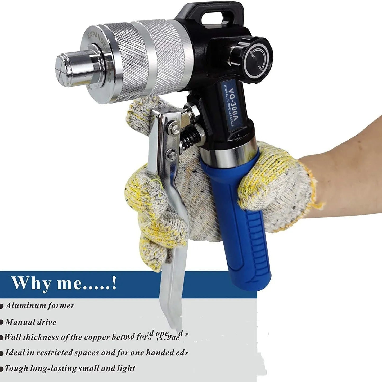Hydraulic tube expander refrigeration tool in VG-300 style with high-strength alloy steel construction for professional HVAC maintenance