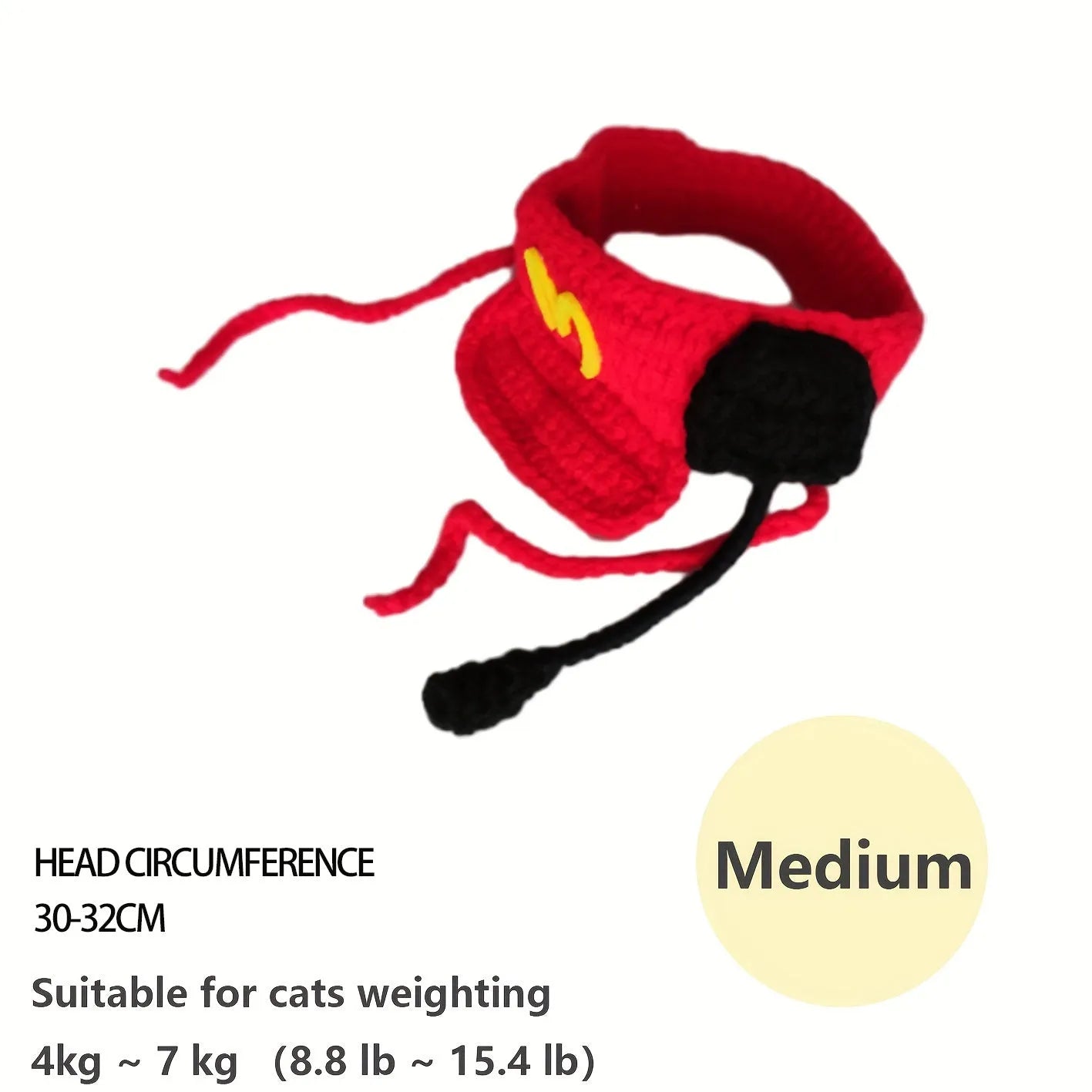 Handmade chef hat and knitted cotton sweater set for a cat or dog, pet birthday costume.