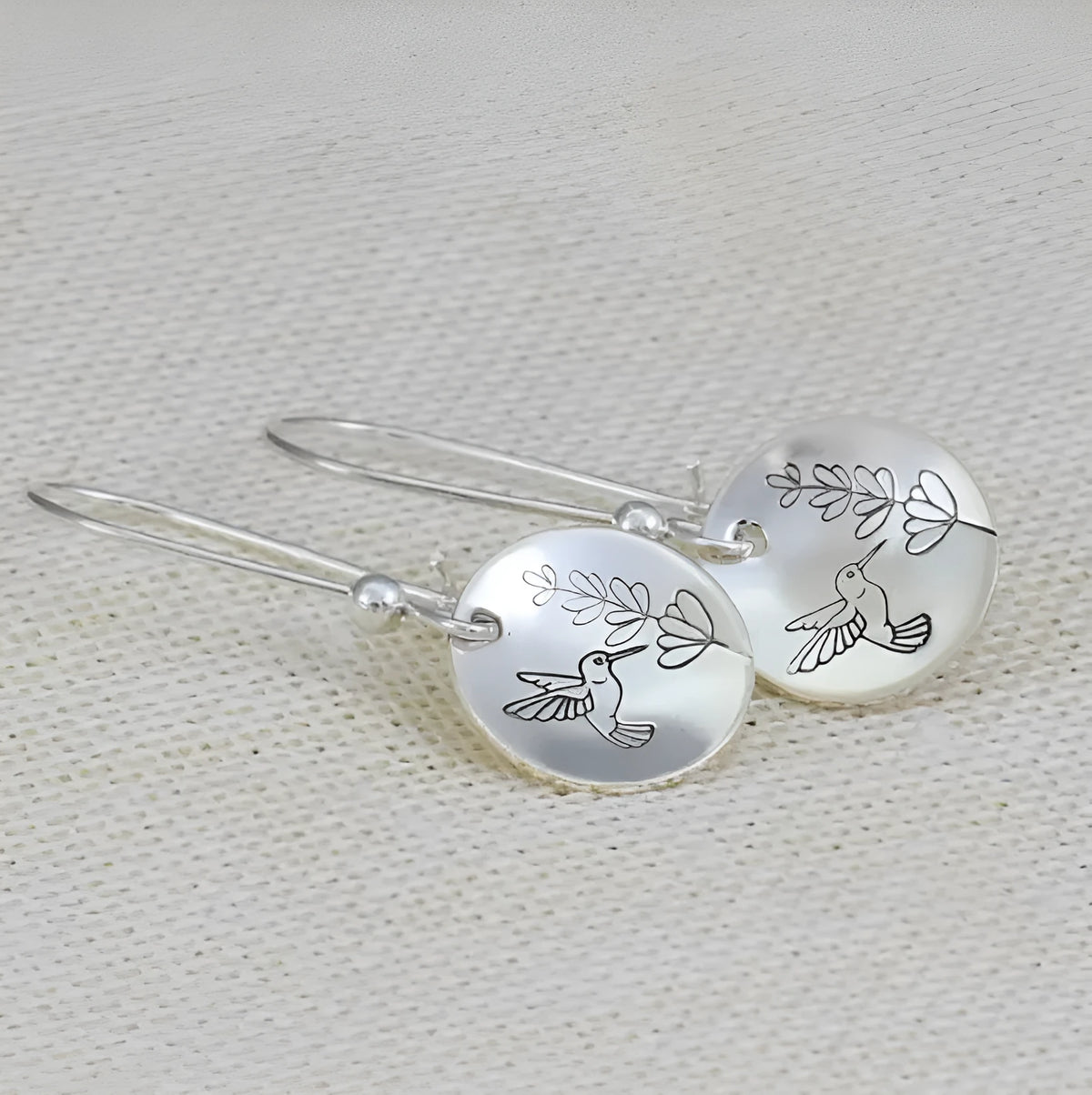 Retro silver zinc alloy earrings with bird flower and zodiac designs