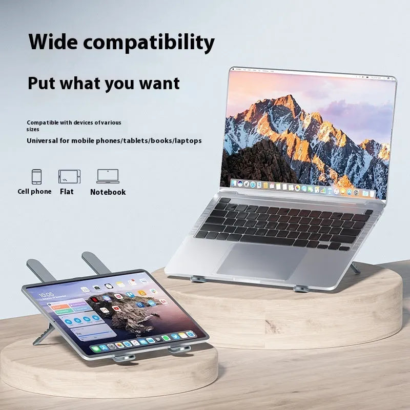 Silver aluminium laptop cooling stand with twin fans and height adjustment mechanism