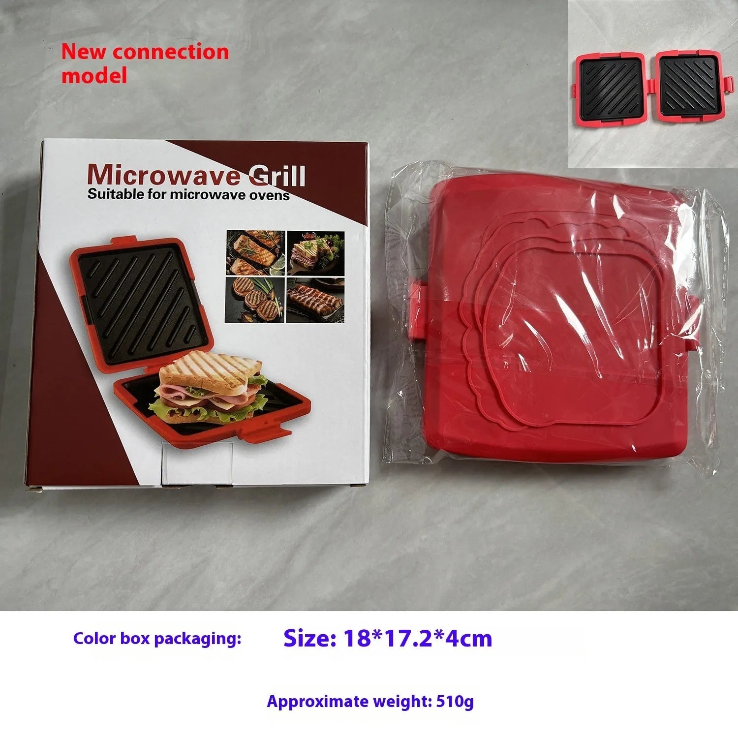 Red silicone baking tray with handbag-style handles and matching oven gloves set