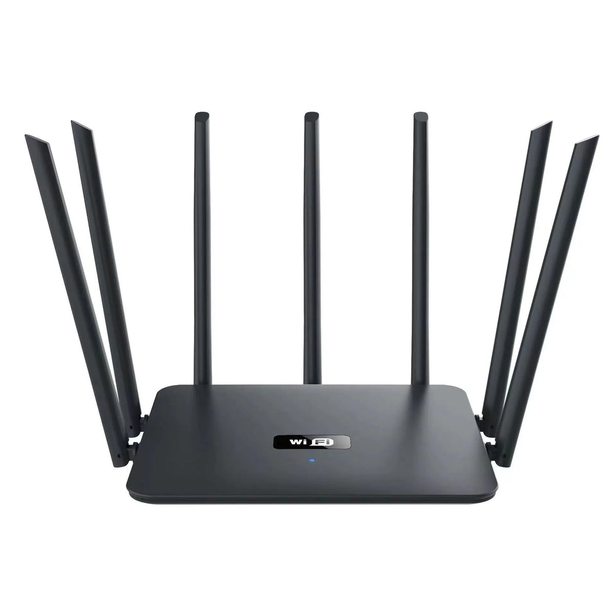 Black and white dual-band 5G router with multiple antennas for wall-through WiFi coverage