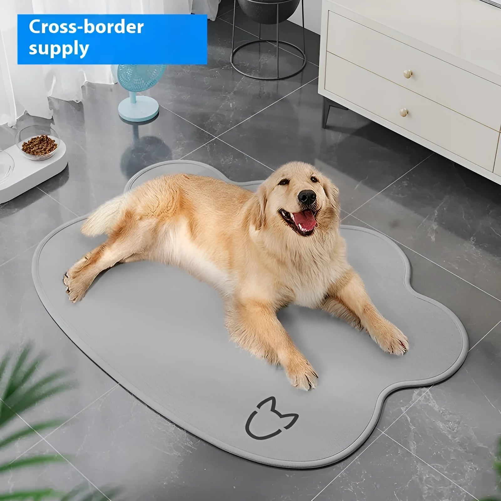 Simple dog head shaped ice silk cooling mat for pets in four colour options