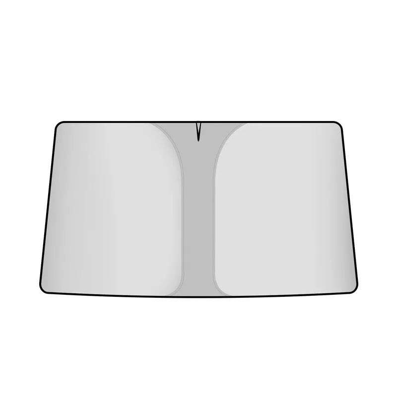 Titanium silver NC fabric car sun shade with double ring front shield design