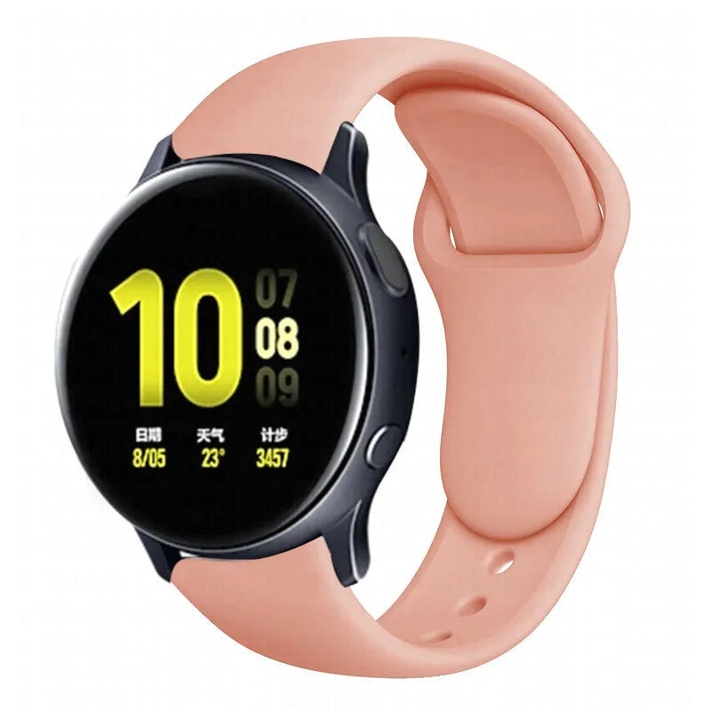 Samsung Galaxy Watch Active 2 sports strap with reverse buckle clasp in lilac silicone