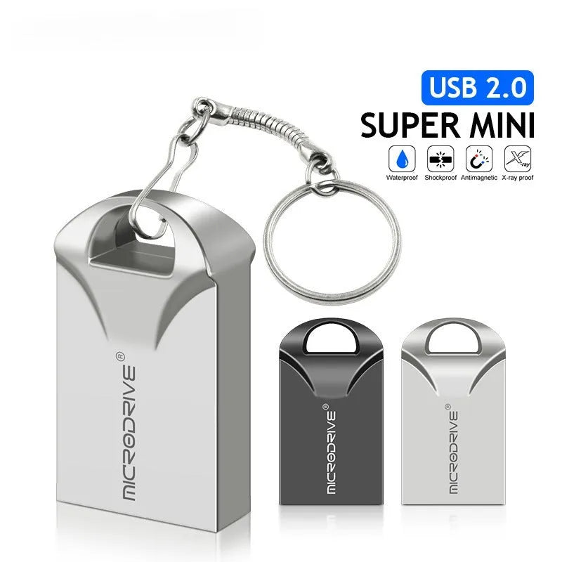 Mini black and silver metal USB flash drives showing compact size and USB connector