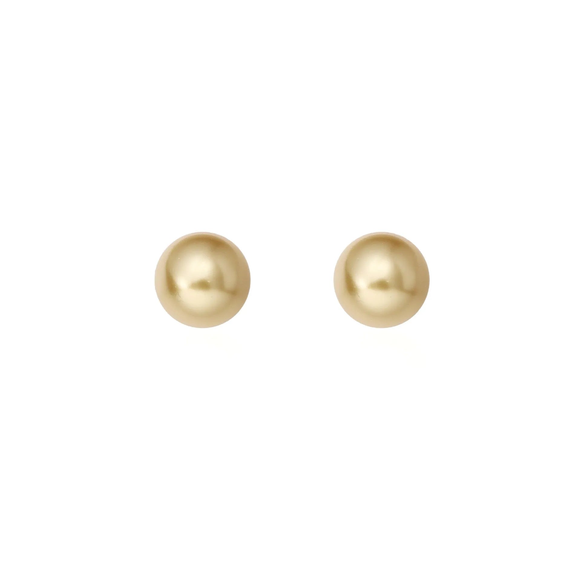 A pair of large geometric pearl stud earrings with an eight-awn star detail on silver settings.