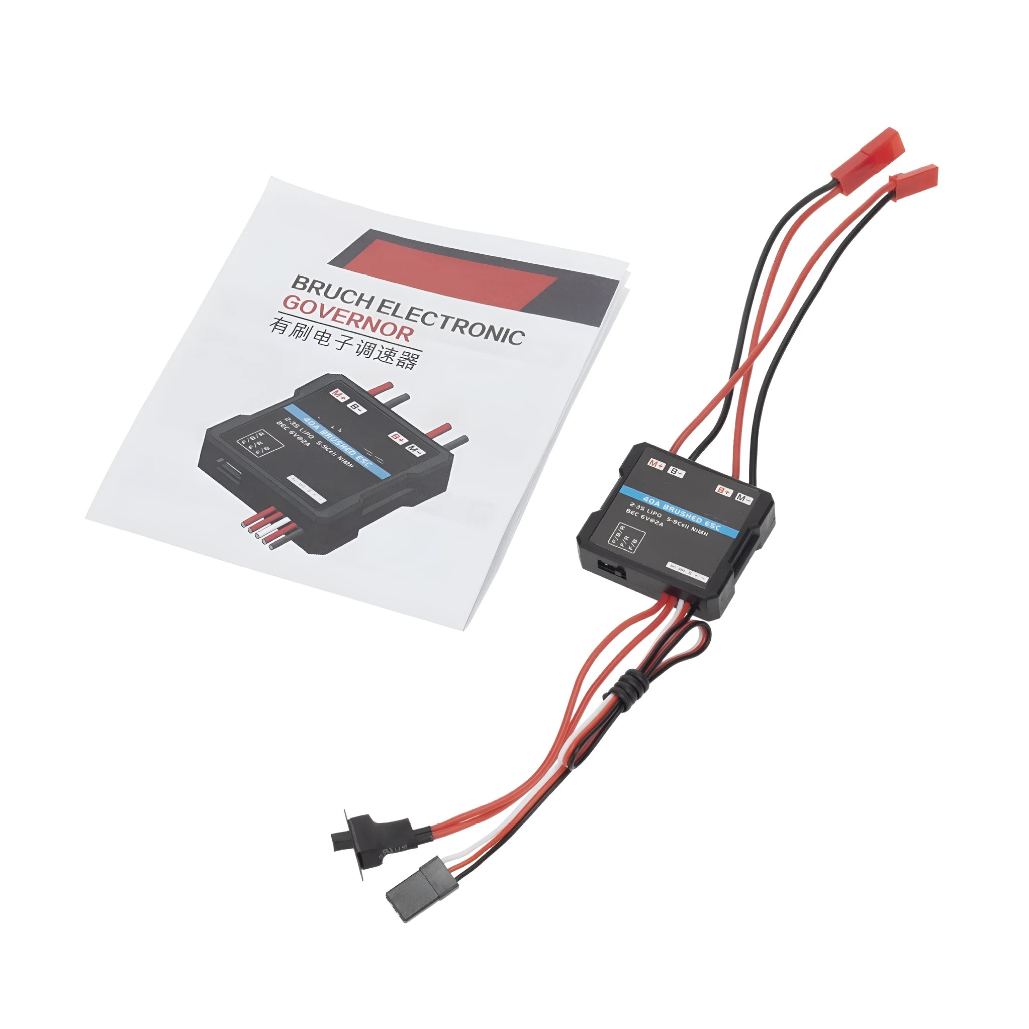 Small Boat G500 40A brushed electronic speed controller for RC cars with forward/reverse and climbing modes.