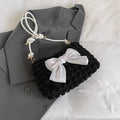 Women's casual canvas one-shoulder handbag in horizontal square shape with internal phone compartment