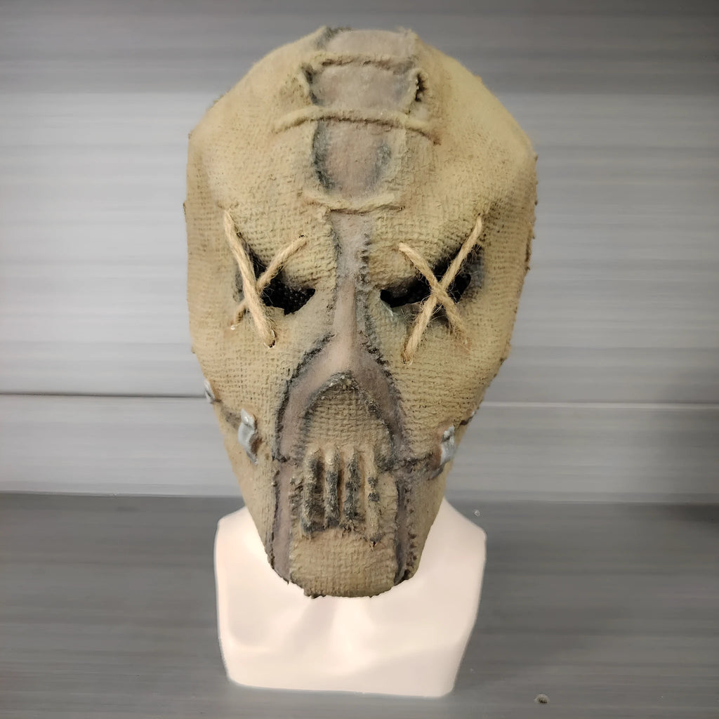 Scar skull latex horror mask head cover for Halloween costume showing 31cm height measurement