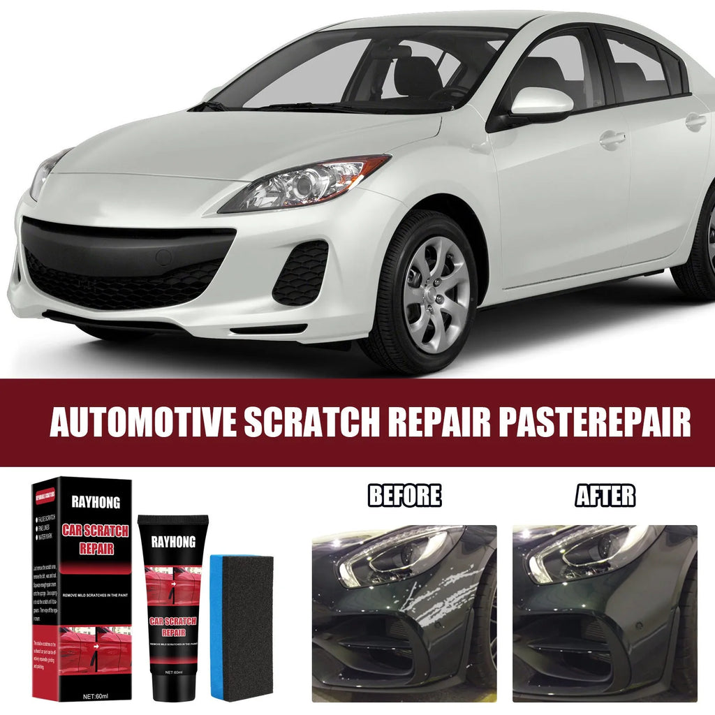 60ml black car scratch repair wax with applicator pad for paint maintenance