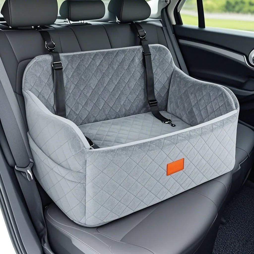 Car rear dog kennel 76x48x38cm in washable cloth, available in grey, green, black, black and grey, or dark brown