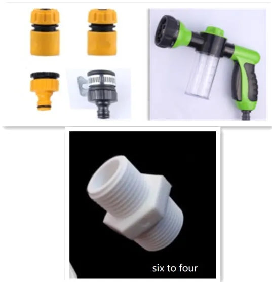 Green high-pressure foam spray gun for car washing with adjustable nozzle and multiple spray patterns