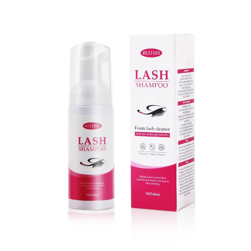Lash shampoo mousse tube 60ml eyelash cleaning solution 3.7cm diameter