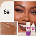 Squeezable plastic bottle of brightening BB cream liquid foundation in one of ten available shades.