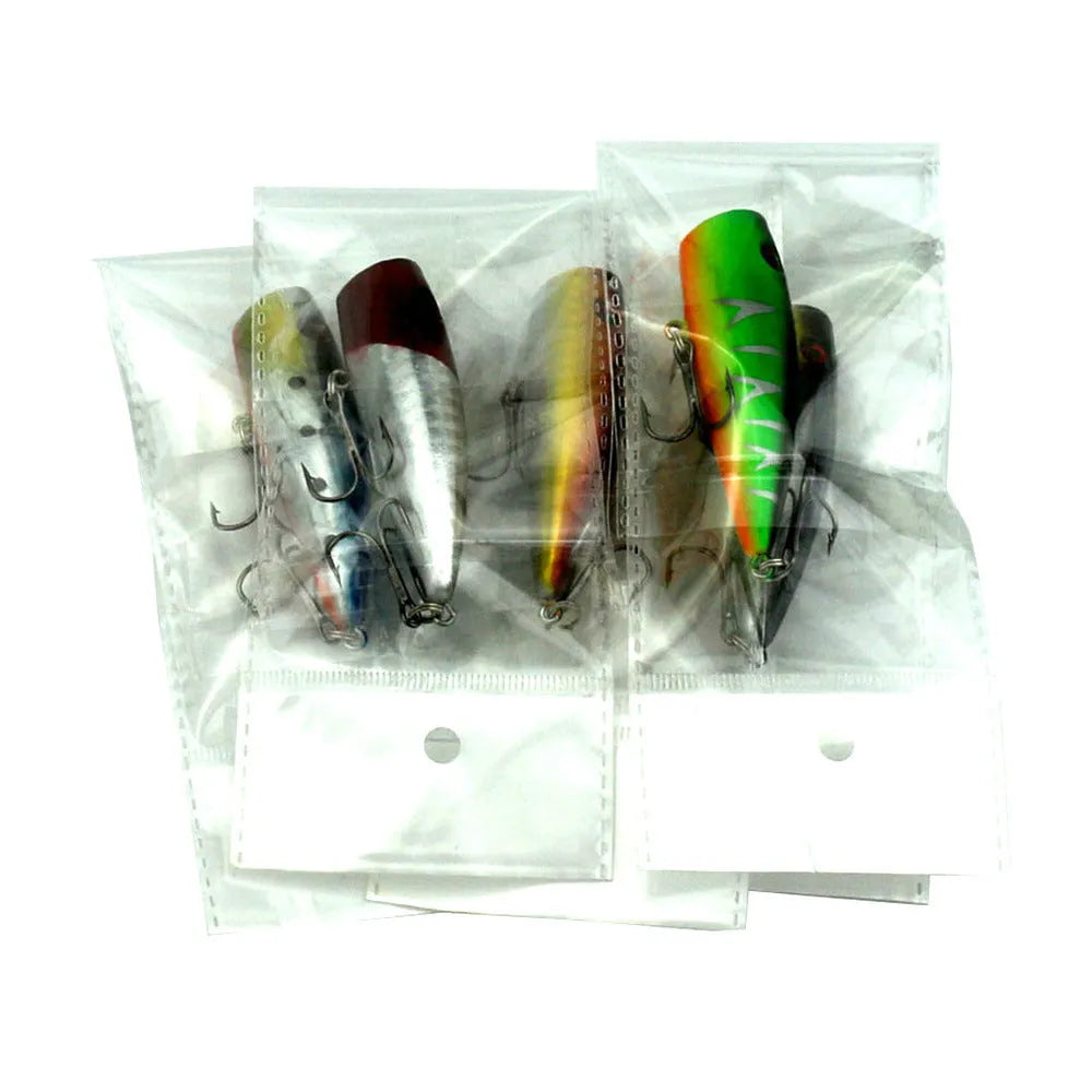 Five 7cm 9g ABS plastic freshwater fishing lures with size 6 hooks