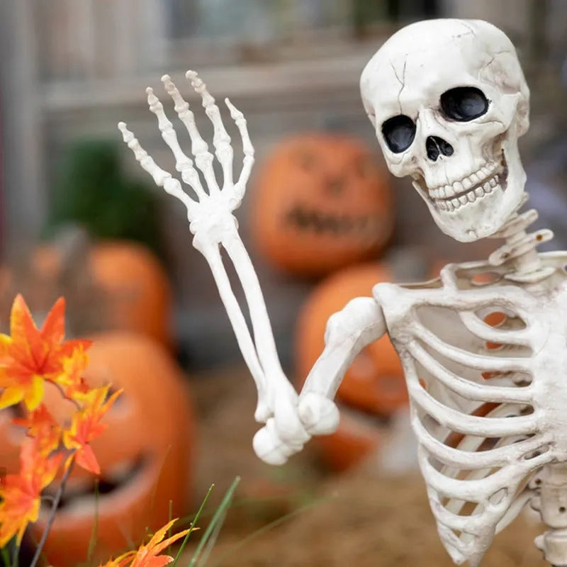 90cm movable joint plastic skeleton Halloween decoration prop posed upright