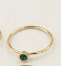 Women's copper knuckle ring with 14K gilded finish and colourful GF zircon stones.