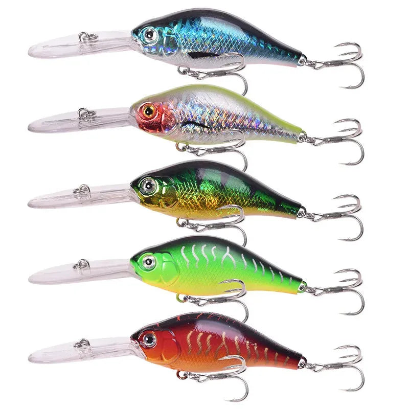 10.5cm Little Fat Man fishing lure with floating rock and long tongue board design in multiple colours