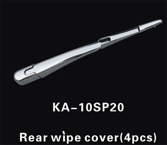 Four silvery ABS plastic rear window wiper trim caps for 2010 Hyundai vehicles