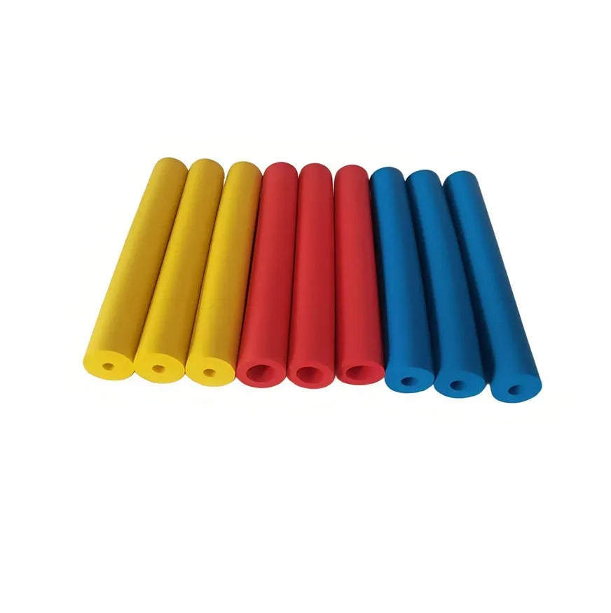 Flexible black rubber grip hose for organising pens and utensils, showing inner diameter sizes.