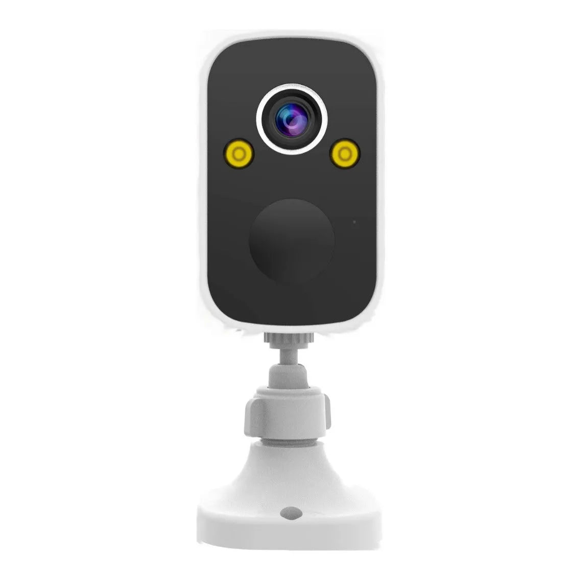 Battery-powered wireless surveillance camera with Wi-Fi connectivity and plug-in installation design