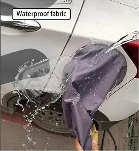 Waterproof cover for EV charging with drawstring closure in black colour