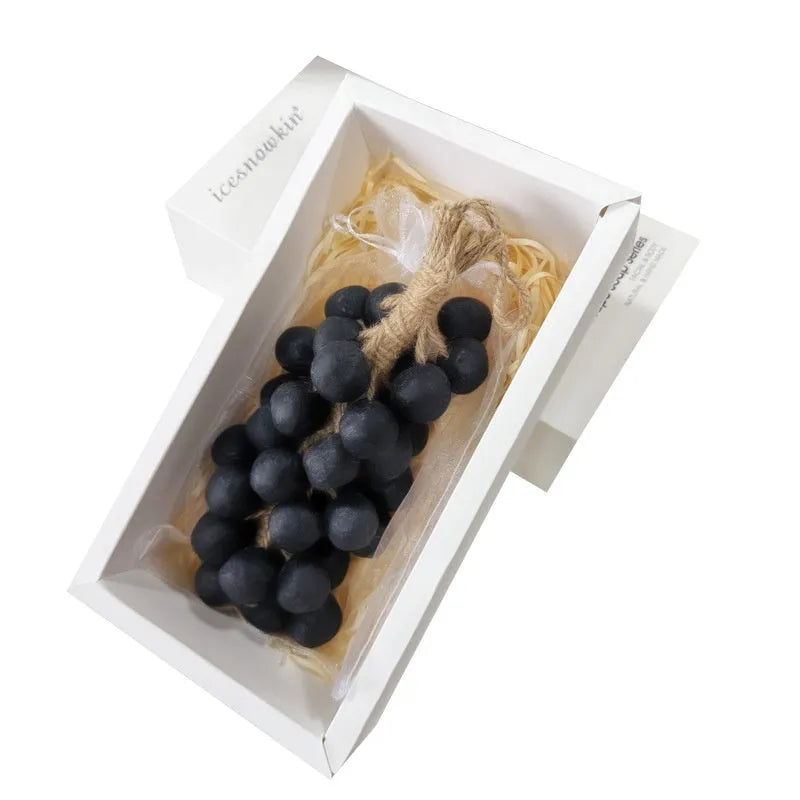 Grape handmade soap bar 120g in packaging with black grape, green grape, purple grape and litchi options