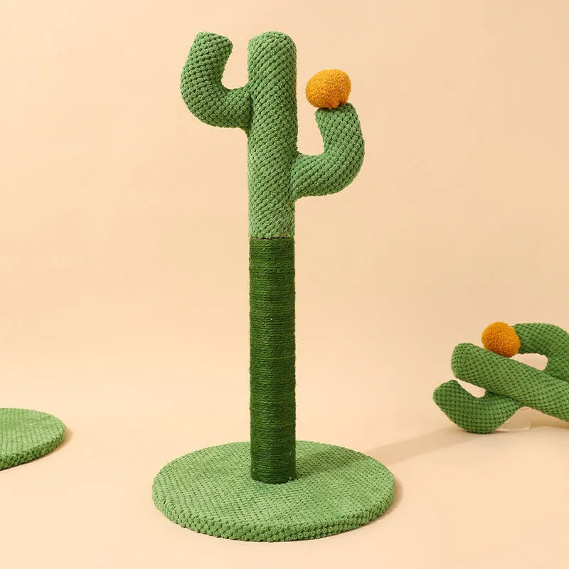 Cactus or coconut tree design cat scratching board climbing pole with cotton thread sisal rope surface