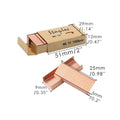 Box of 1000 metal office staples in rose gold, black, purple, and rose red colours
