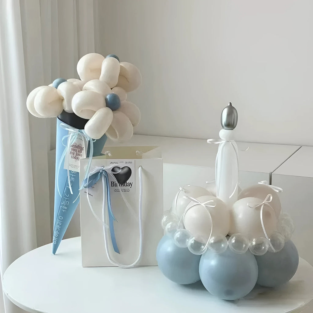 Balloon bouquet cake DIY kit with round latex balloons for party centrepieces