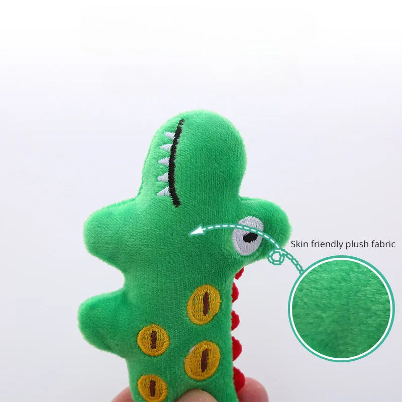 Plush cat toy in cow parrot or crocodile shape with catnip for interactive pet play