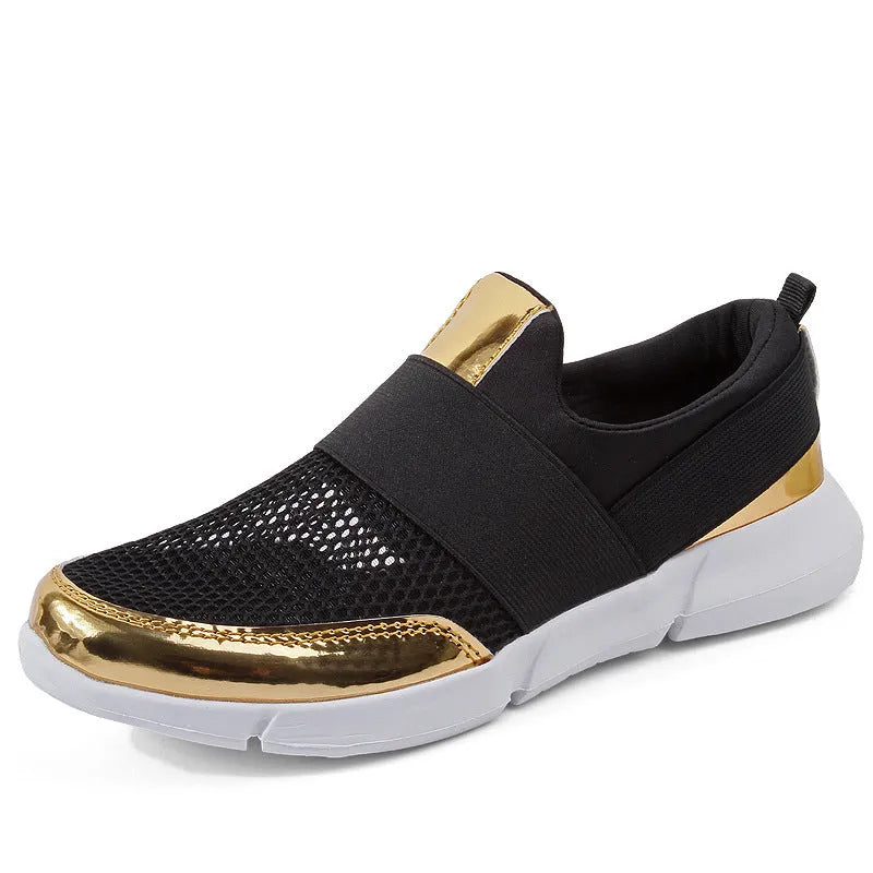 Women's low-top casual sneakers in blue with mesh interior and lightweight construction