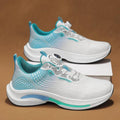 Men's low-top sneakers with mesh upper and rubber sole in black and blue colourway