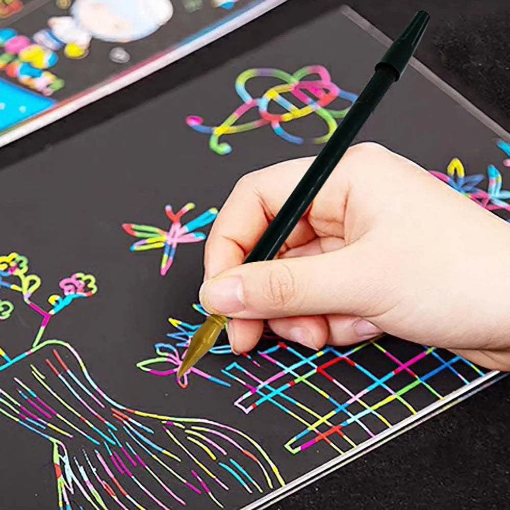 Plastic scratch pen for children's scratch art drawing projects.