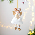 Christmas angel wings plush pendant ornament in pink and white colours with modern simplicity design