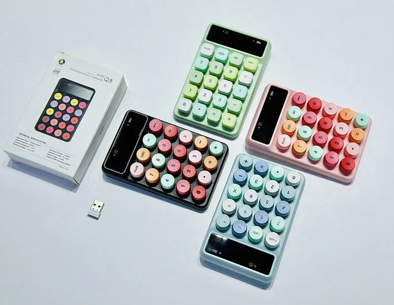 Mini portable wireless keyboard in Macaron colours with ABS plastic construction