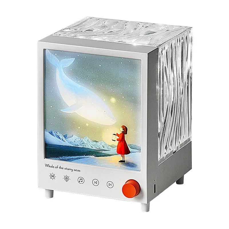 Aurora Treasure Box atmosphere projection lamp showing star sea whale light projection with compact design