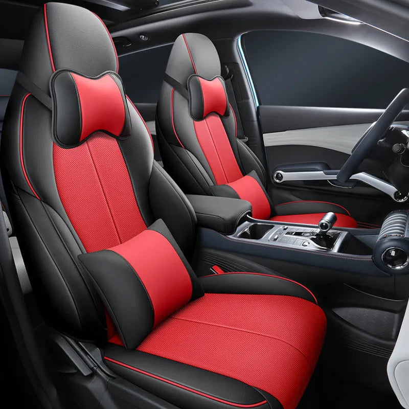 BYD Yuan PLUS car seat cushion cover in green, shown fitted to a car seat.