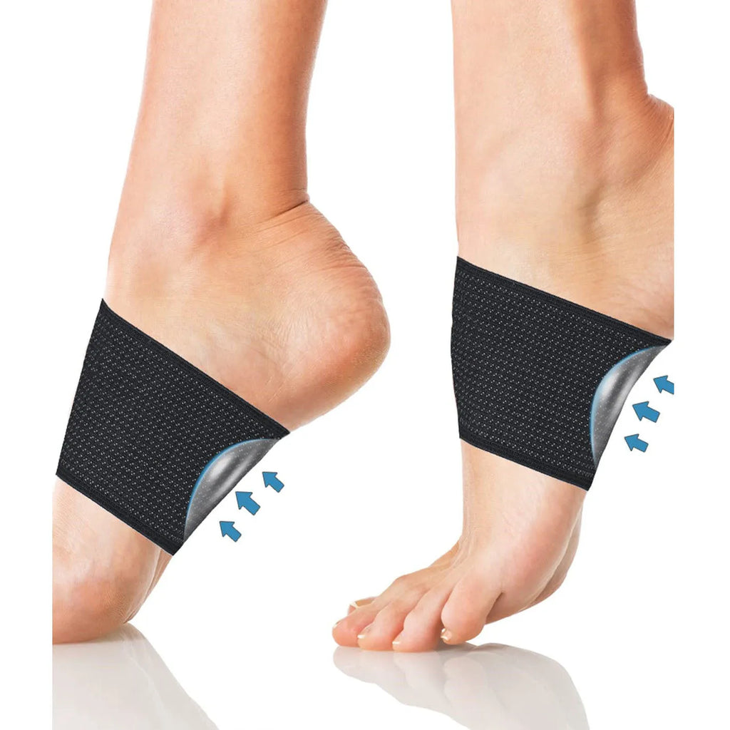 Elastic arch support foot bandage in heart-style and ordinary designs with PU construction