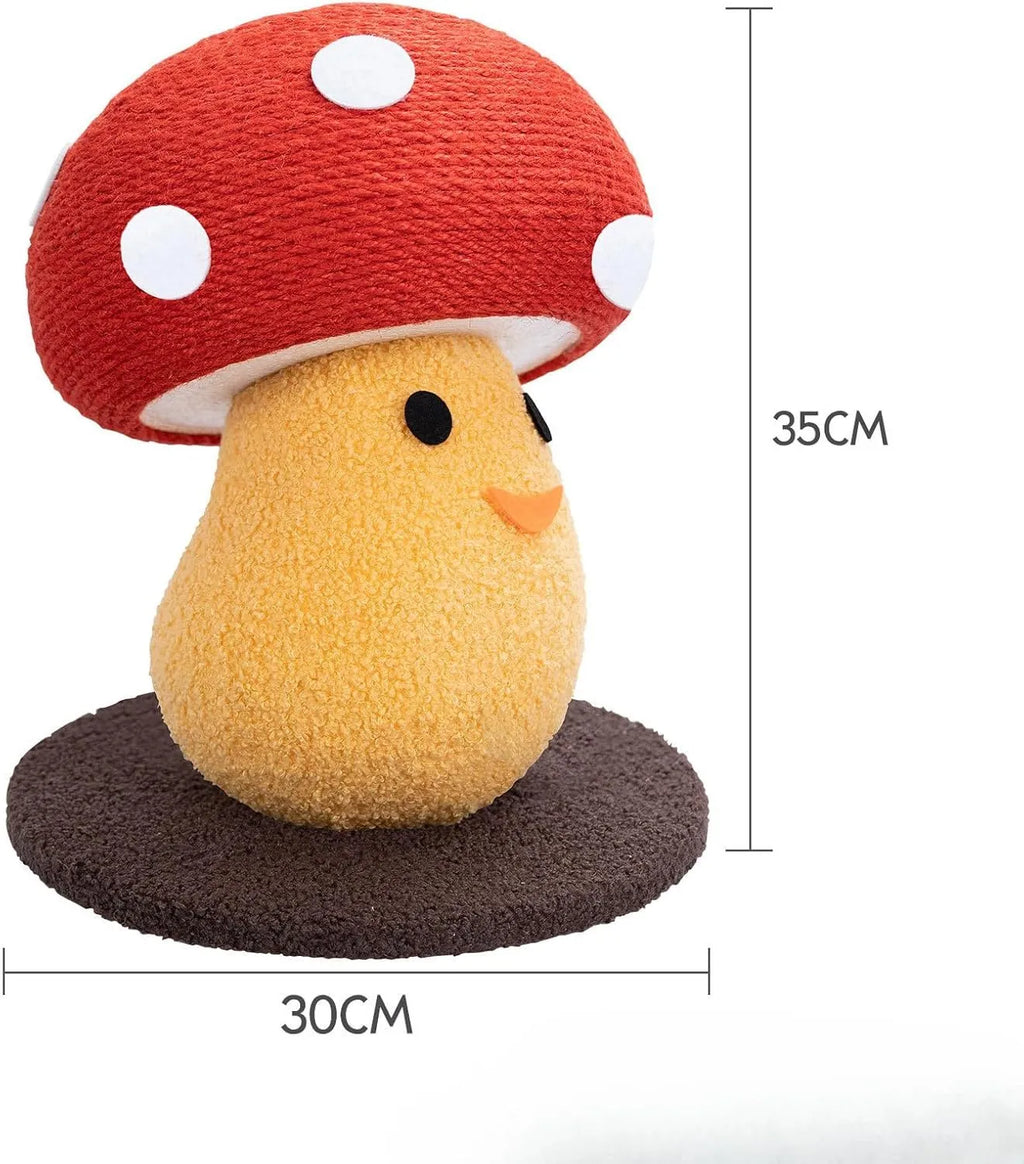 Foldable accordion design cat scratcher that converts to round cardboard bed, mushroom shape