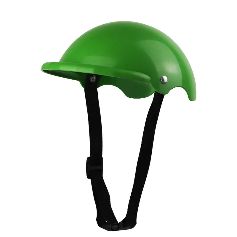 Small S size plastic pet helmet for motorcycle safety in pink, black, yellow, or green colours