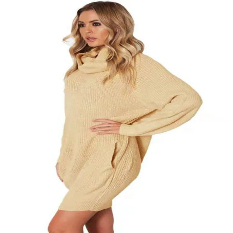 Women's loose lapel pullover sweater with side pockets in imitation cashmere fabric