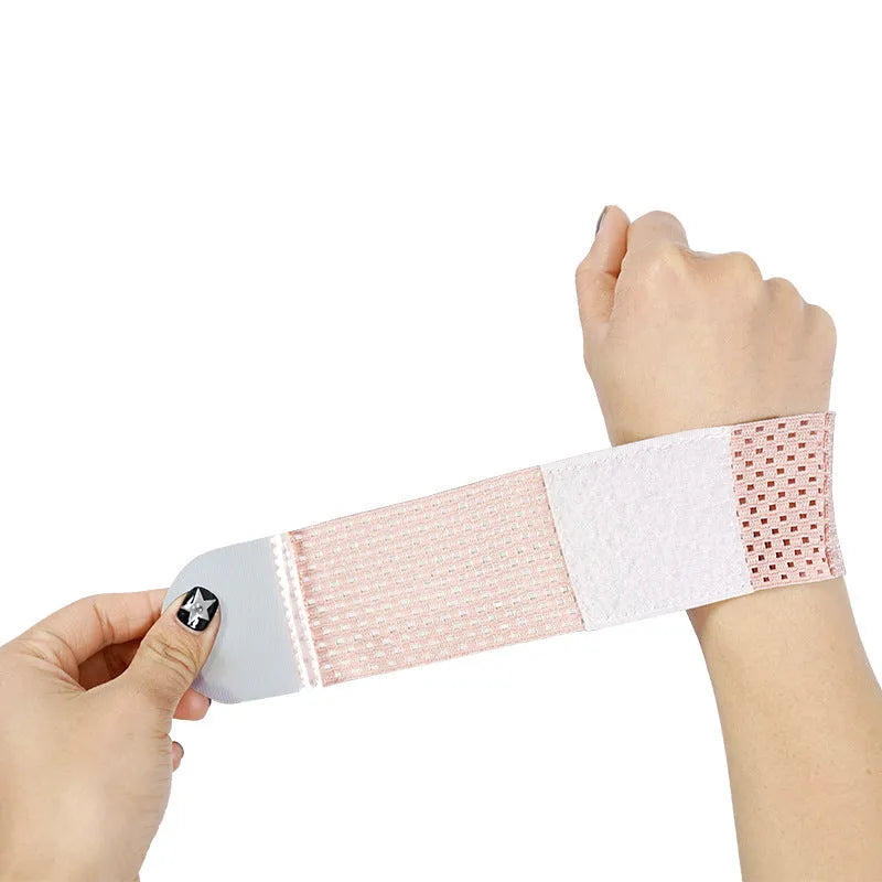 High elastic breathable athletic wrist guard in pink, black, and grey colour options.
