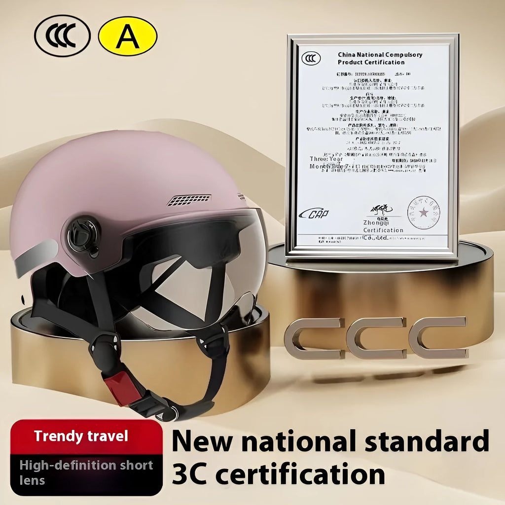 3C certified polypropylene electric motorcycle helmet with sun shield in Ice Crystal Gray colour
