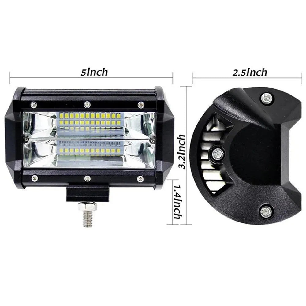 5-inch black LED work lamp with die-cast aluminium shell for off-road vehicles
