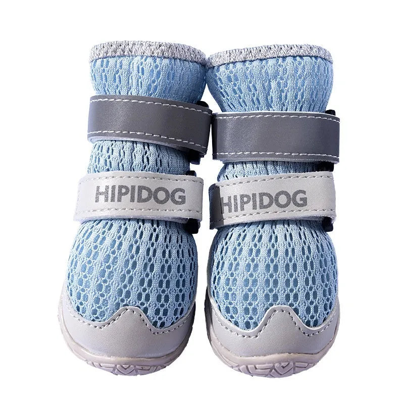 Cartoon style dog shoes in Bondi Blue and Dean Green colours for summer breathable anti-scald protection