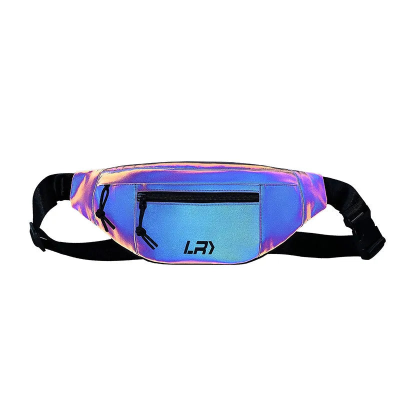 Reflective crossbody cycling bag in blue colour with open pocket design