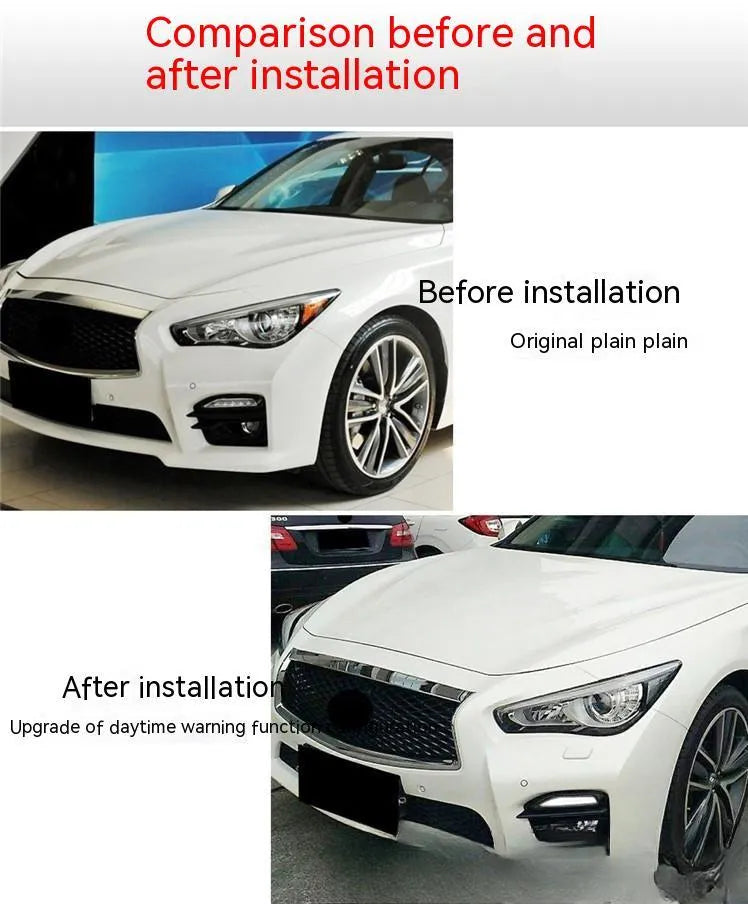 Infiniti Q50 Q70 front bumper LED turn signal and daytime running lamp replacement unit