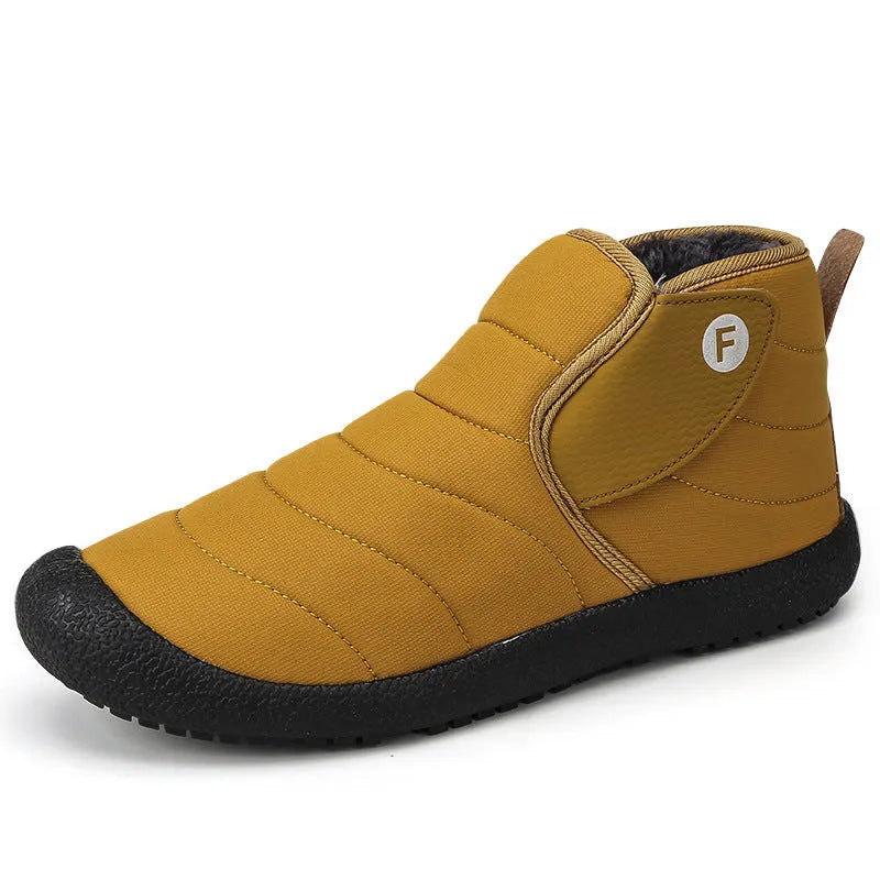 Men's waterproof snow boots in cotton with non-slip rubber soles and artificial plush lining